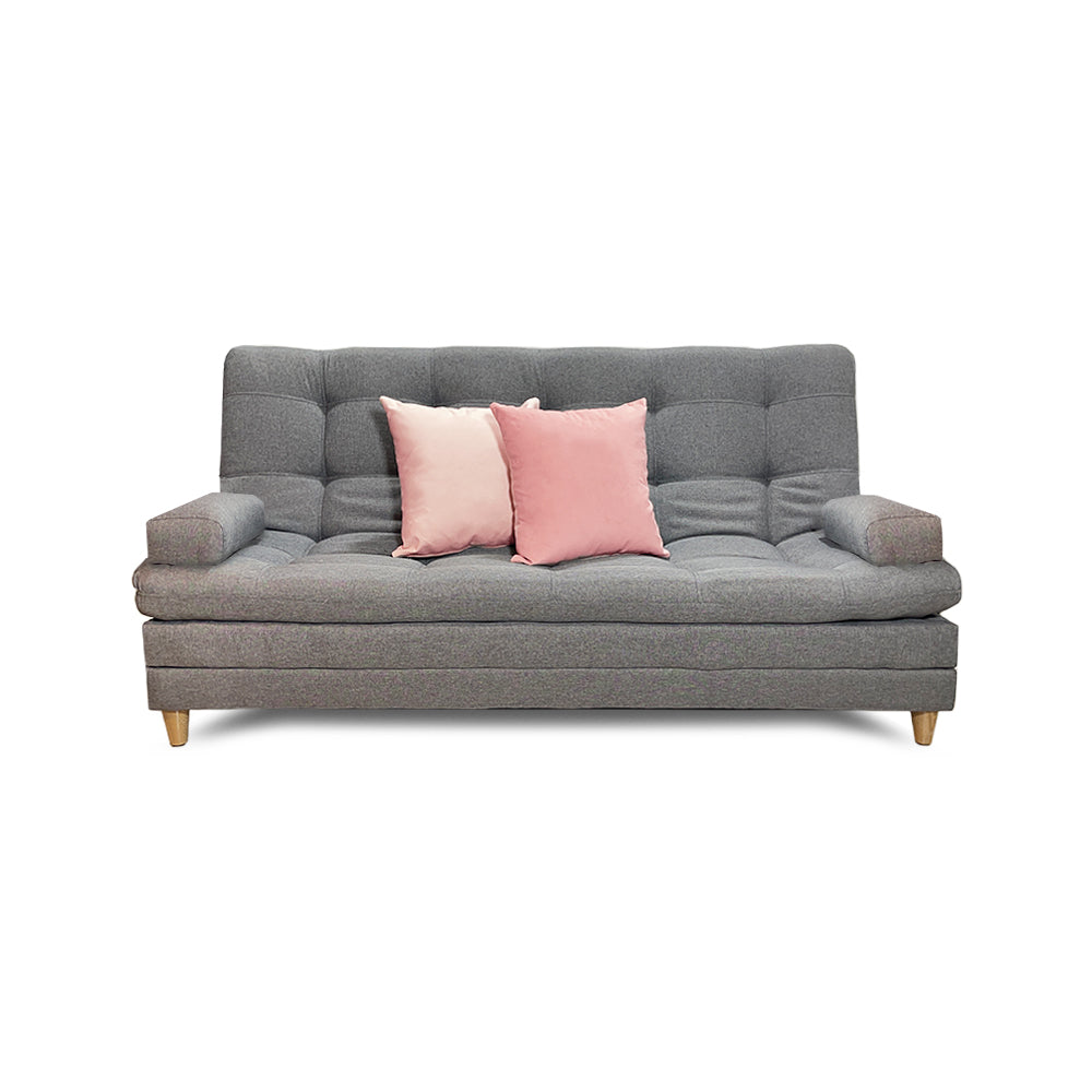 Sofácama Tous 3 Posiciones Tela Lino Gris + Cojines