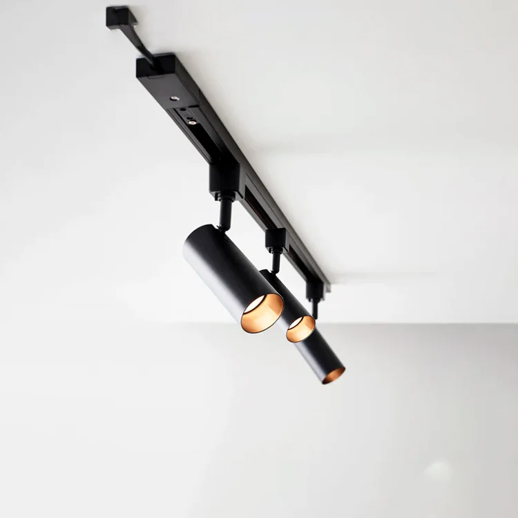 Kit Lámpara Tipo Spot Con Riel En Negro De 1mt X 3 Unid De 10w.